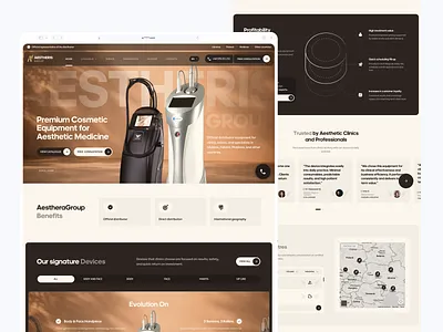 🪄 LUX MED WEBSITE aesthetic clinic b2b design brand website corporate website dark ui homepage landing page luxury website medical equipment medical website minimal modern design premium design product showcase responsive design typography uiux web design