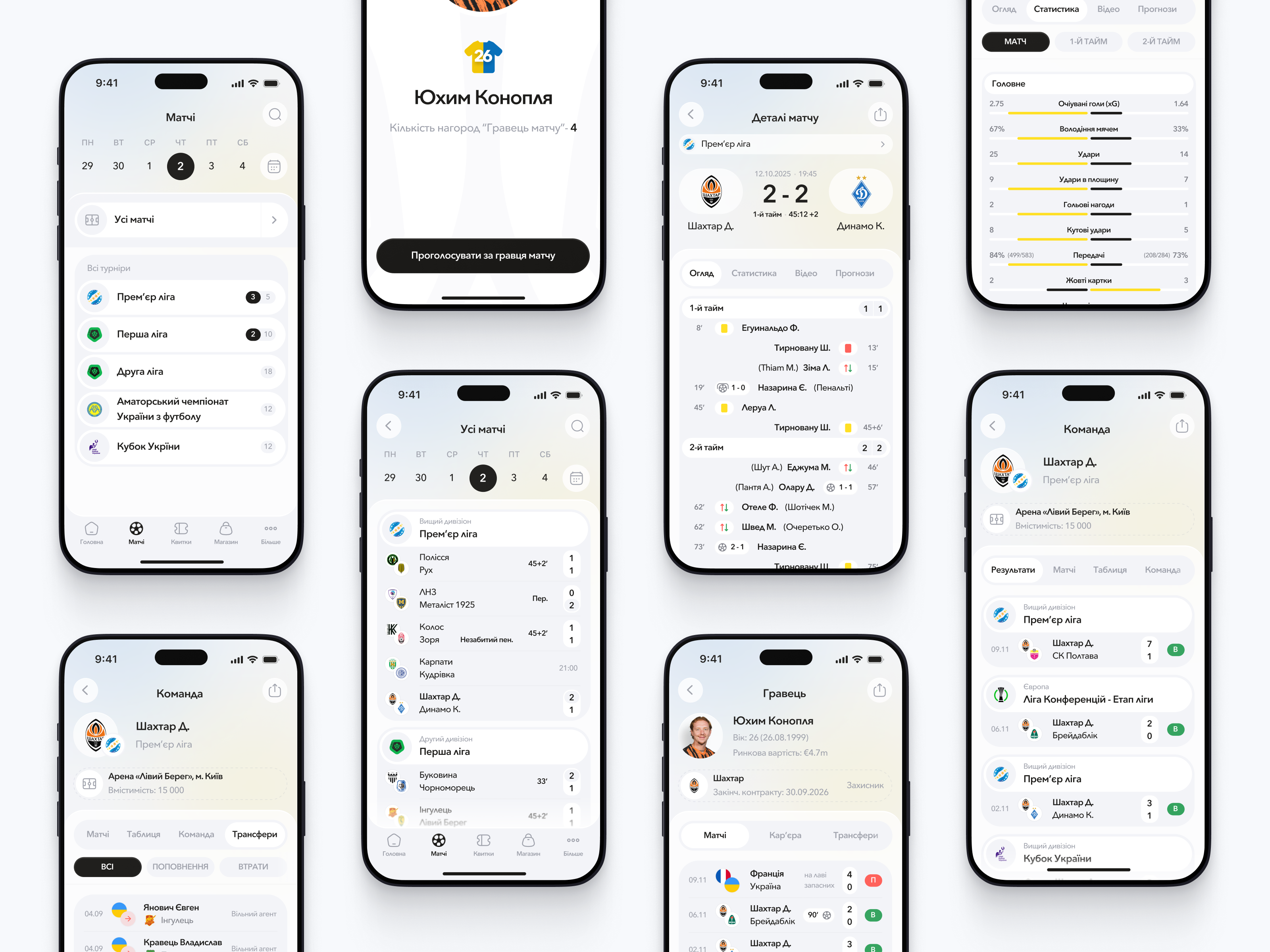 ⚽️ LIVE MATCHES OF UKRAINIAN FOOTBALL analytics app design clean design dashboard data visualization football app football statistics interaction design ios app live scores mobile app mobile ui product design sports app sports ui uiux
