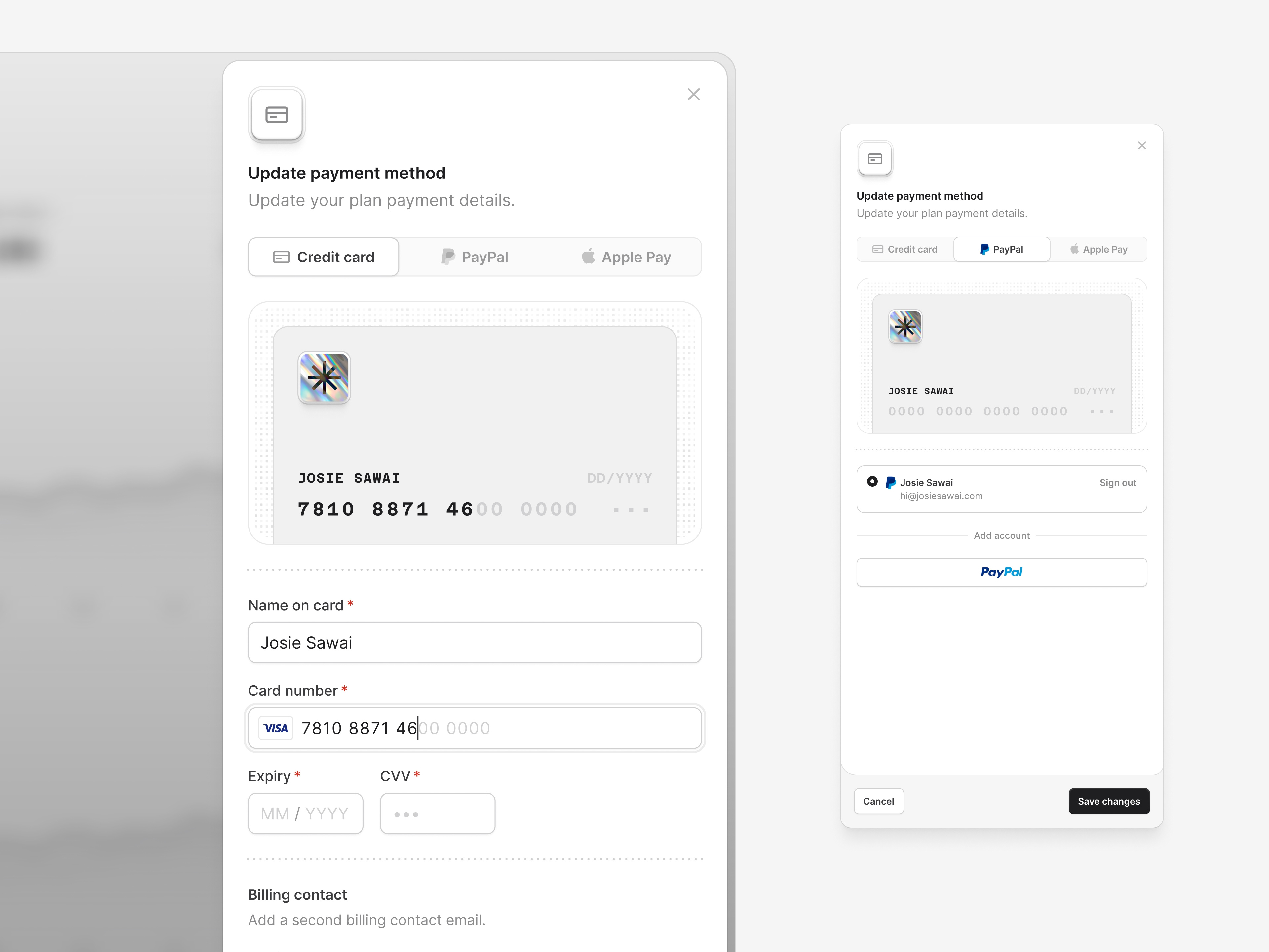 Credit card — Untitled UI