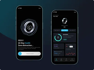 Smart Ring app branding button design figma graphic design illustration landing page layout logo mobile ring smart smart ring splash screen tab bar text ui ux vector