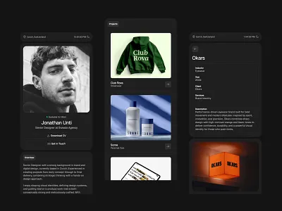 Unti - Framer Portfolio & Resume Template - Mobile Dark framer minimal portfolio portfolio website resume resume template resume website template