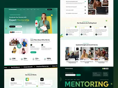 Mentor Learning Platform Home Page Design | Mentoring bootstrap website template business mentoring platform coaching platform ui education landing page education platform design learning platform design marketplace website ui mentor booking system mentor marketplace mentor profile ui mentoring dashboard mentoring platform mentoring system mentoring website modern website ui online learning ui professional coaching website responsive template saas platform ui startup website design