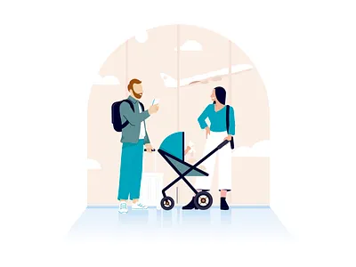 Holdiay season brand branding character design family graphic design holiday illustration kids plane trip vector
