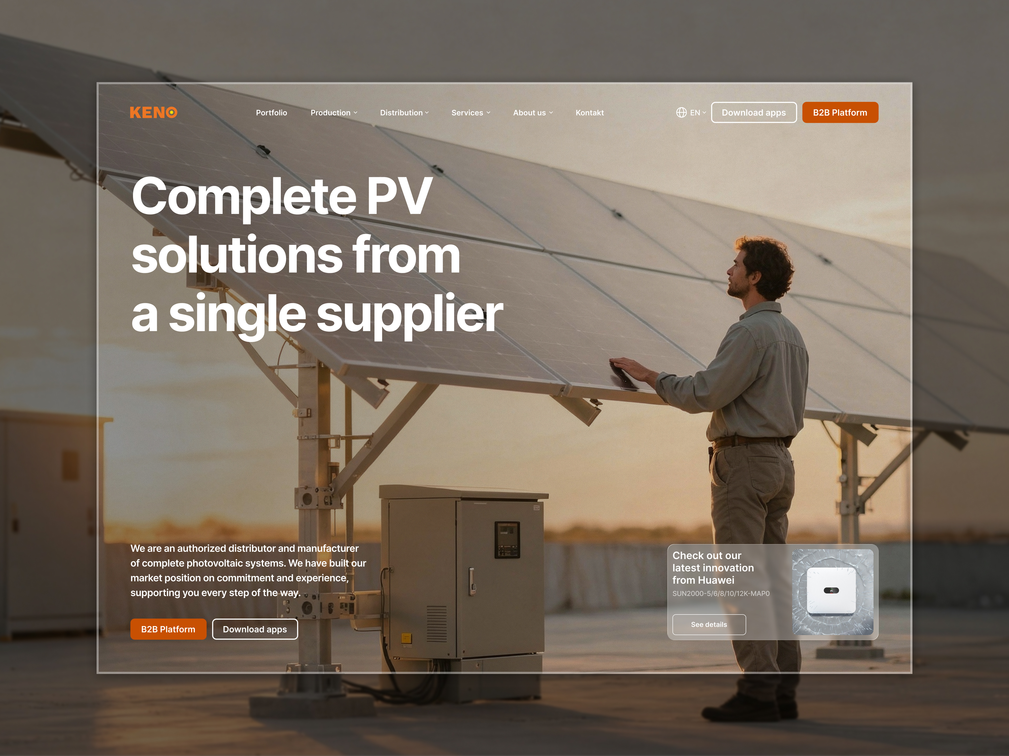 KENO — Solar Energy Website b2b cleanenergy corporate website digital agency greentech hero industrial interface photovoltaic renewableenergy solarenergy ui ux webdesign webdevelopment