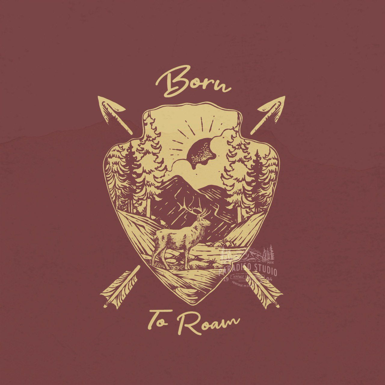 Born to roam apparel branding clothing design illustration logo merchandise retro tees design