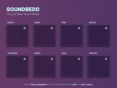 SOUNDBEDD – Focus & Relax Soundboard graphic design typo ui