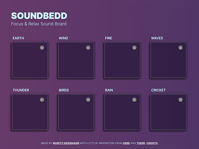 SOUNDBEDD – Focus & Relax Soundboard graphic design typo ui