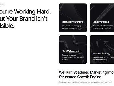 Marketing Visibility Problem Section agency branding breakdance bricks builder design digital marketing ecommerce website elementor elementor landing page illustration landing page landing page design minimalist website design responsive website design ui ux website redesign wordpress website