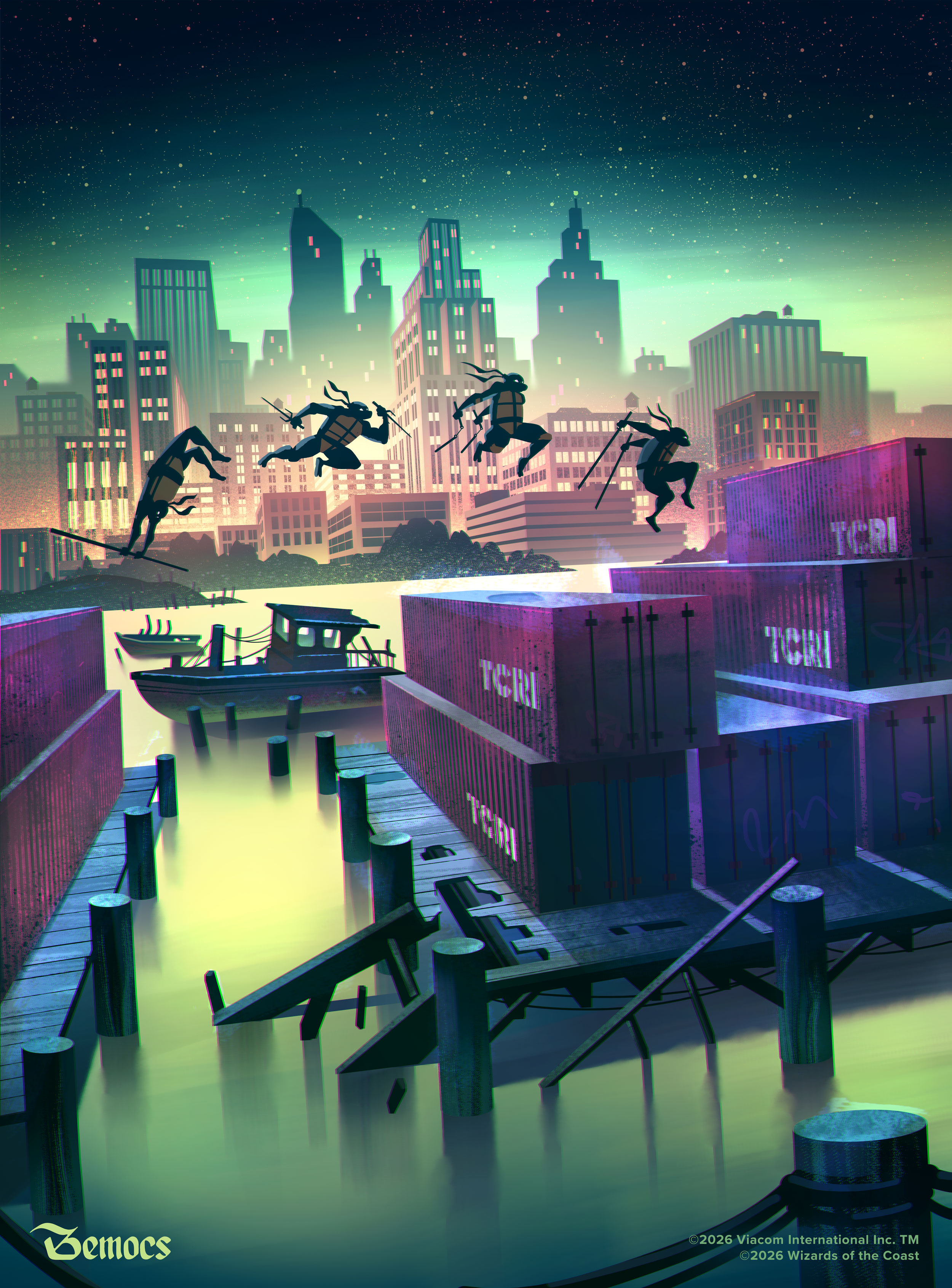 MtG: Teenage Mutant Ninja Turtles "Swamp" Card bemocs card art comics game art illustration ocs orlin culture shop poster