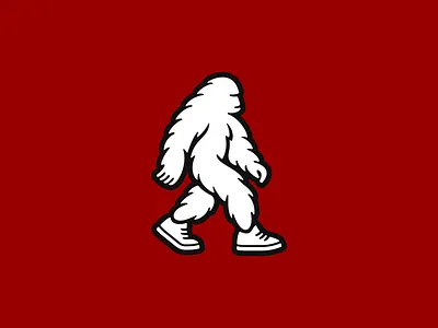 Yeti Animal Logo Illustration animal apparel branding cartoon character footwear illustration logo mascot monster motion outline playful shoes sneakers sticker streetwear stroke walk yeti