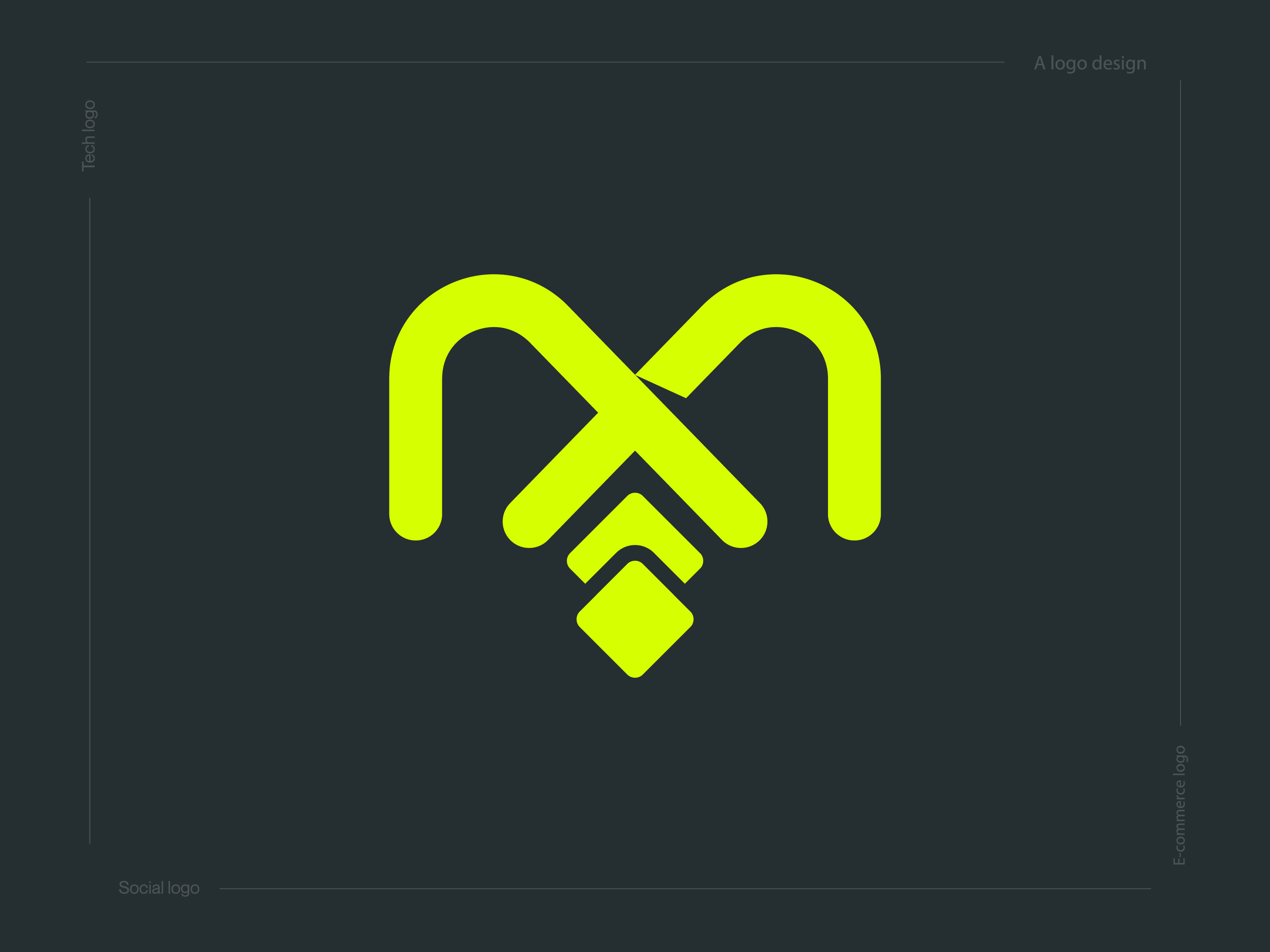 Modern M letter logo design