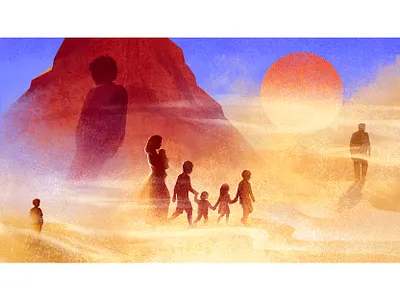 The Long Game of Becoming | Biographical Illustration Series afghanistan article illlustration biographical book illustration boy children desert editorial emigration family father graphic design illustration landscape magazine illustration mother mountain story sun