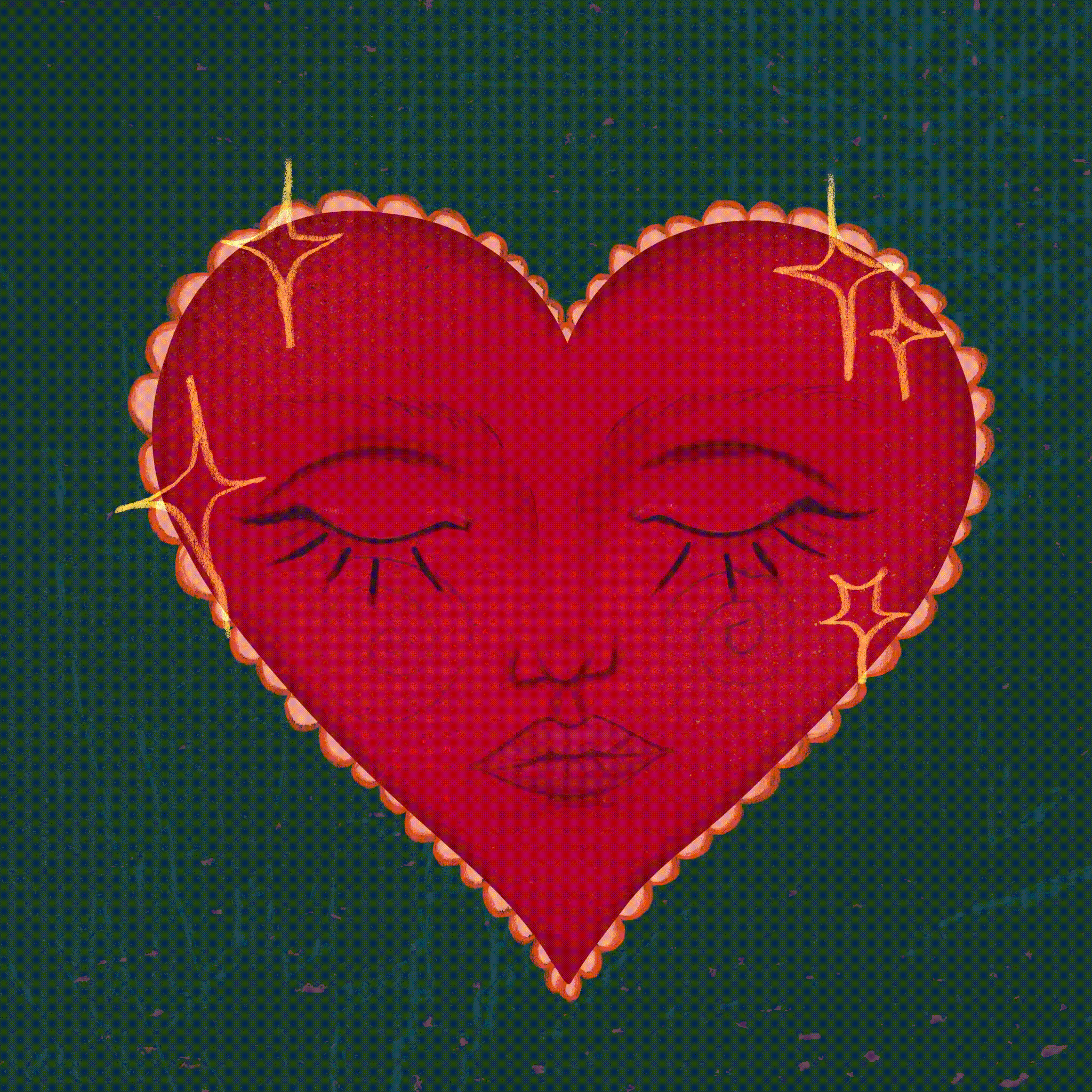 ANIMATION\\ protect your heart animation crying female illustrator heart illustration sad anumation stop motion valentine valentine`s day