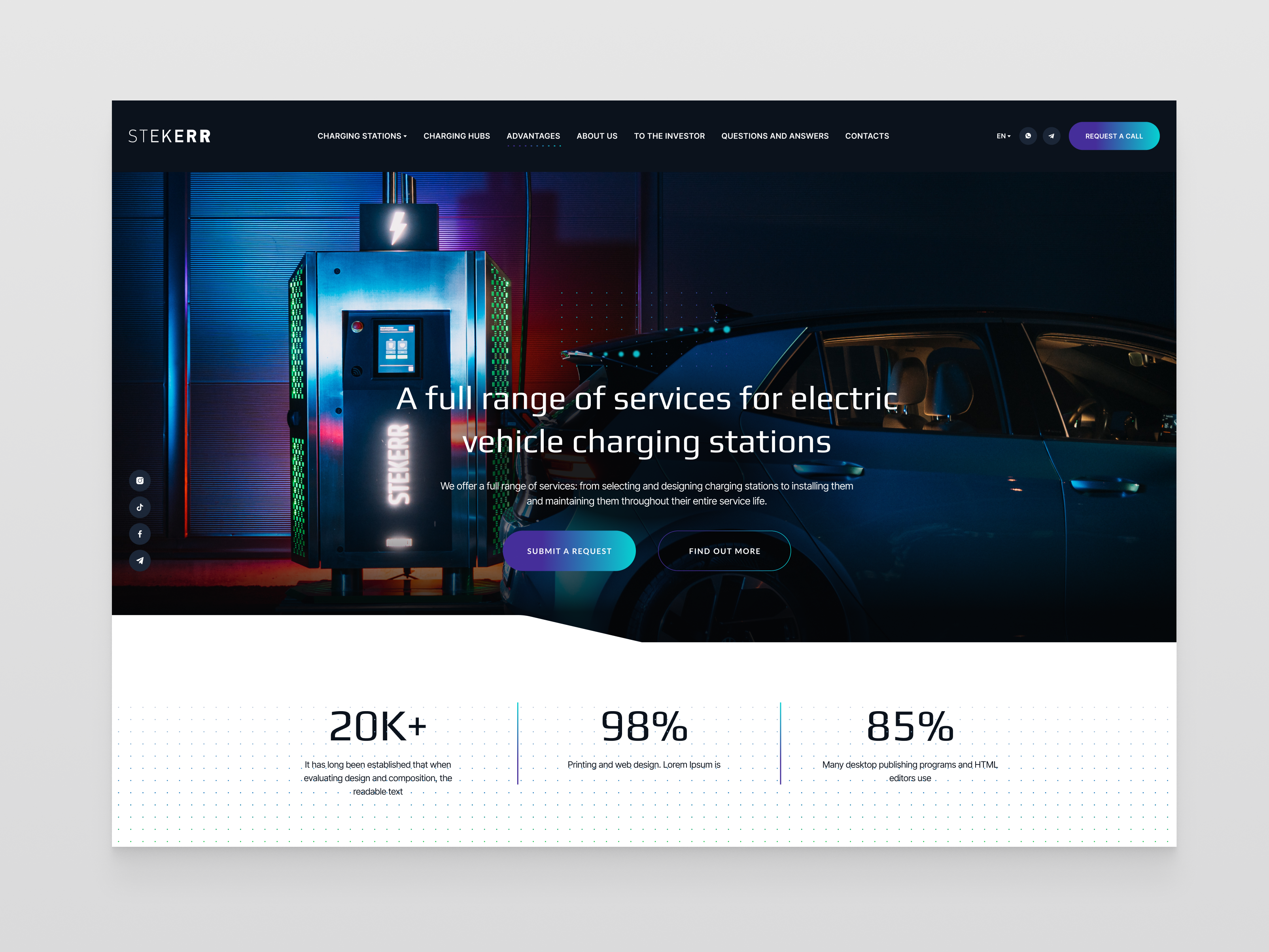 Stekerr — EV Charging Solutions Website Design branding graphic design ui