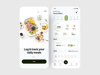 Healthy Meal Tracker – Mobile App app interface product service startup ui ux web