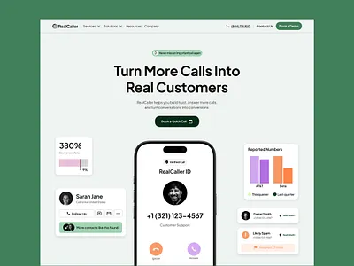Real Caller - Website Design design ui ux web design