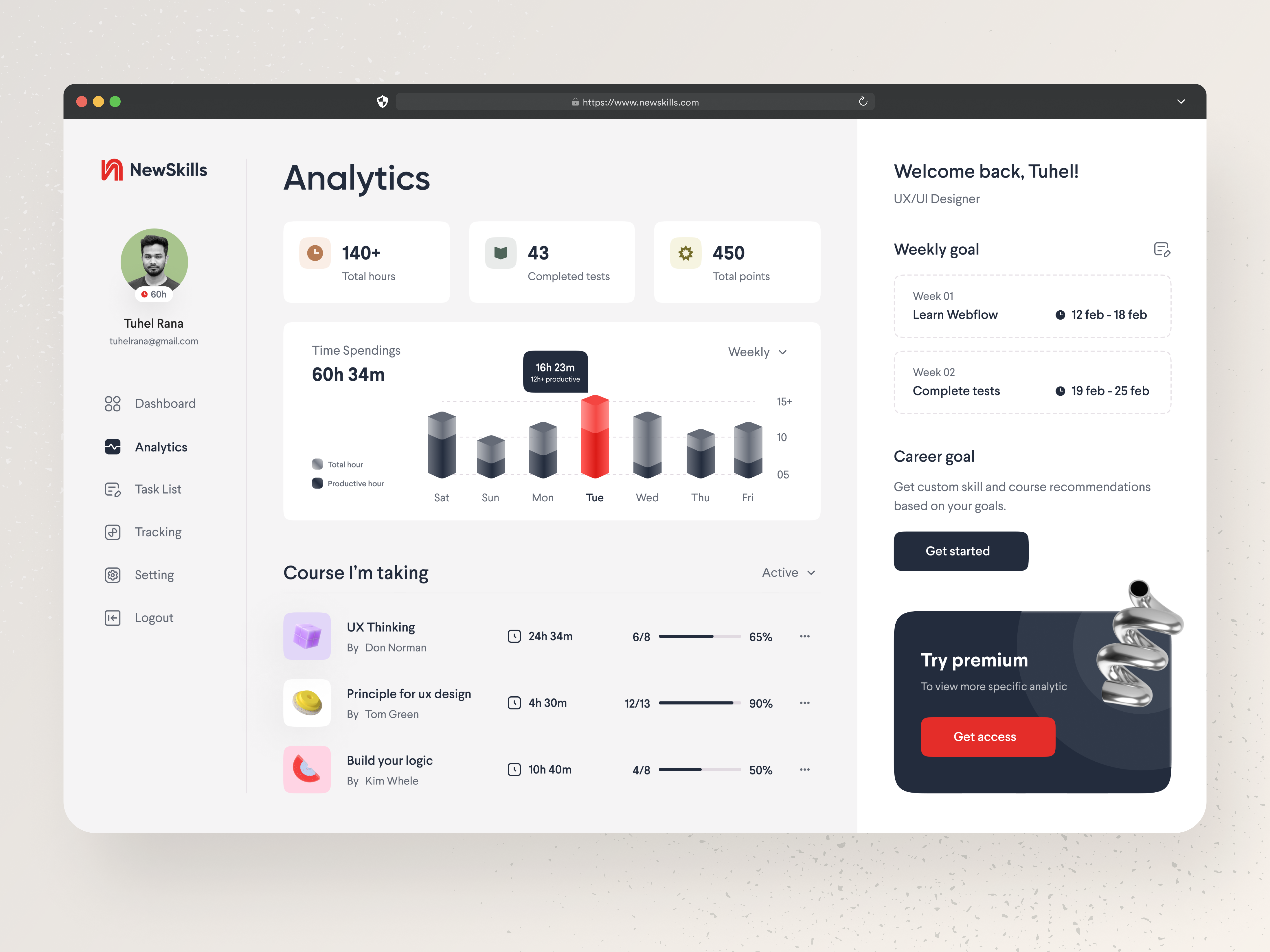 Example of Saa S Product & Web App Design