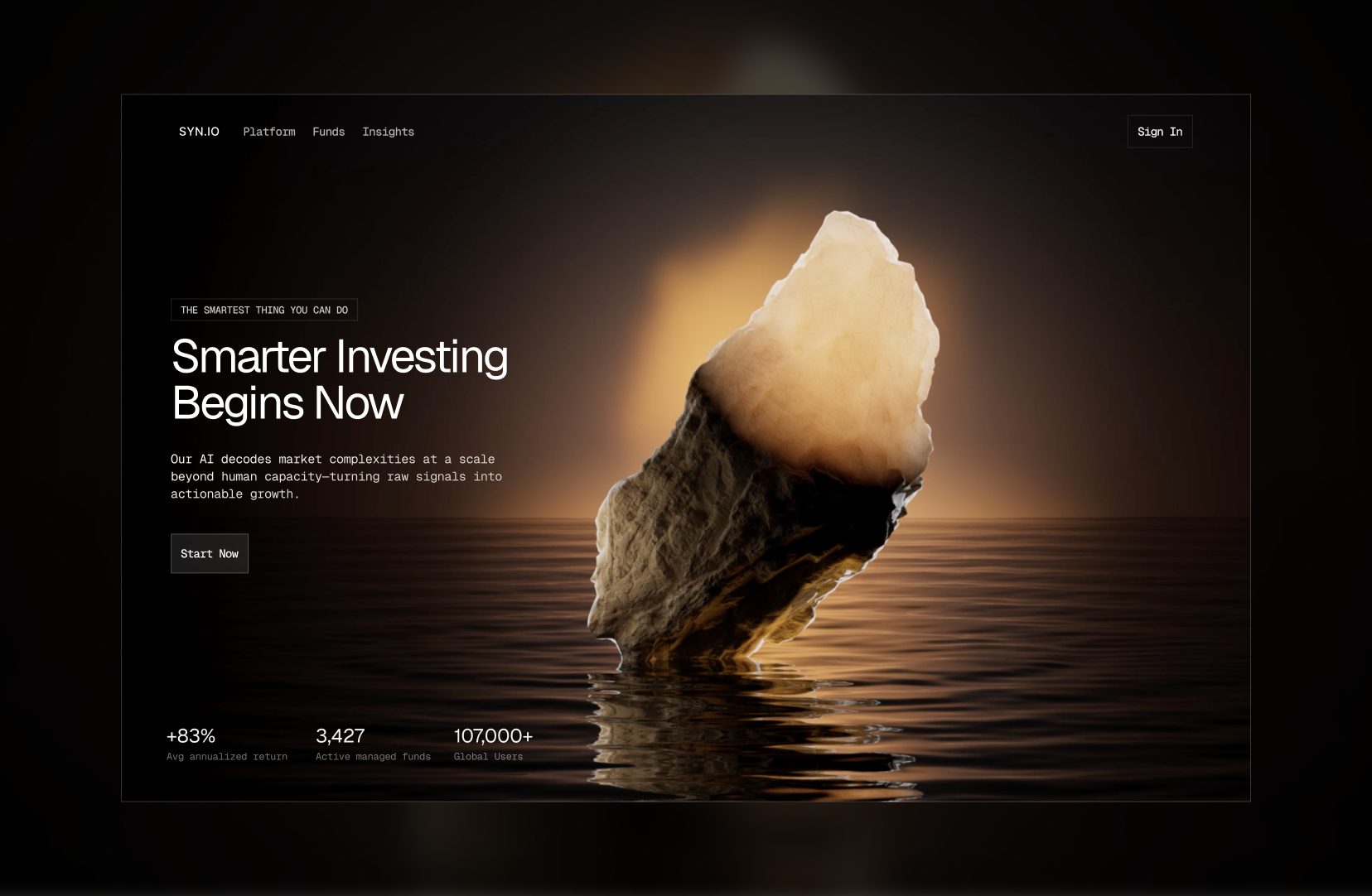 Example of Fintech Website Hero
