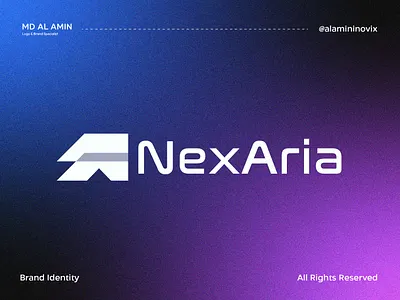 NexAria Logo Design | Modern Tech & Minimalist Brand Identity abstract logo ai logo alamininovix blue gradient brand identity branding graphic design identity design logo logo design minimalist logo modern logo nexaria saas logo software identity startup branding tech logo vector