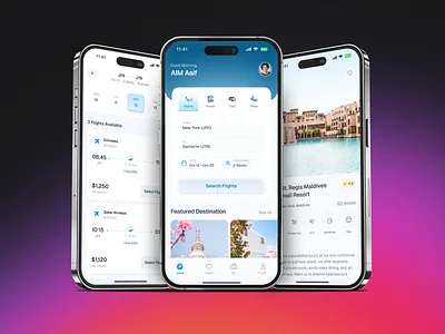 Travel App Modern UI Design animation booking app clean ui figma figma design graphic design minimal design mobile app modern design nature product design ticket ticket booking app travel app travel ui design ui ui design uiux ux design