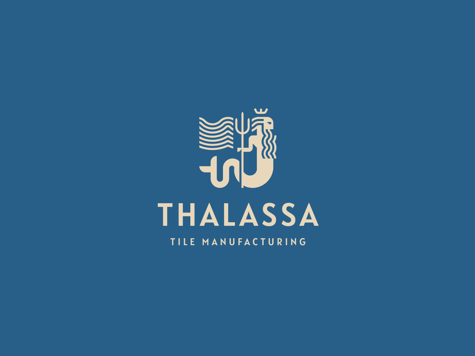 Thalassa brand branding design graphic design illustration logo mythology poseidon sea tile vector