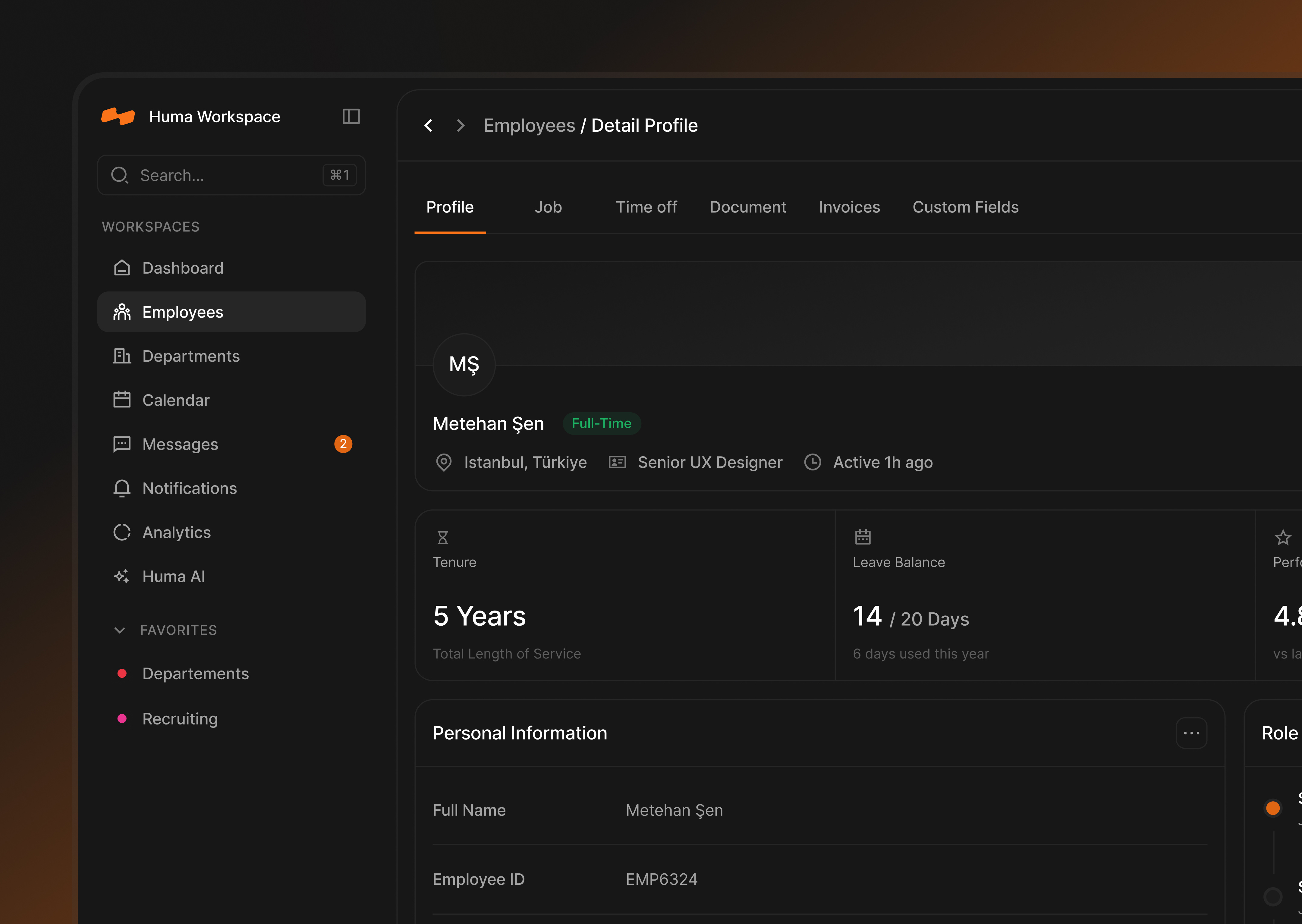 Huma - Human Resource Dashboard [Employee] dasboard ui ux
