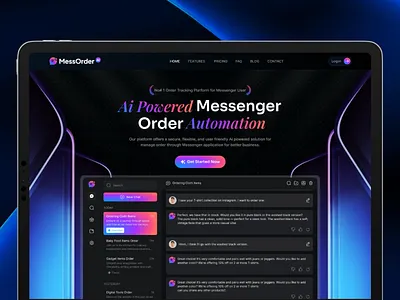 AI Powered Messenger Order Website ai order automation ai order website ai saas landingpage ai saas website ai website auto order website landing page design messenger moder saas landingpage modern ai website modern saas website saas landingpage saas website trendy saas website ui ui ux design website design
