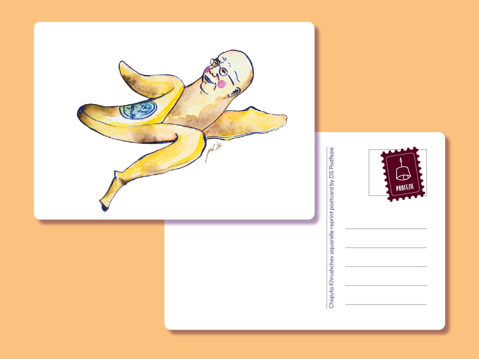 Satiric postcard