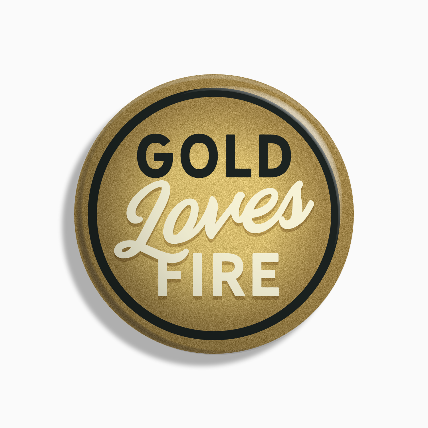 GOLD LOVES FIRE button design logo logo mark oklahoma thicklines type typography
