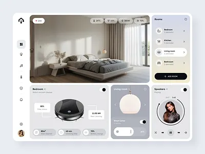 Smart Home system Dashboard by Alex Pavlov analytics dashboard control panel dark theme ui dashboard design data visualization device management home automation home control home monitoring iot app iot dashboard mobile app ui modern interface smart dashboard smart home smart living smart system ui design ux design web dashboard