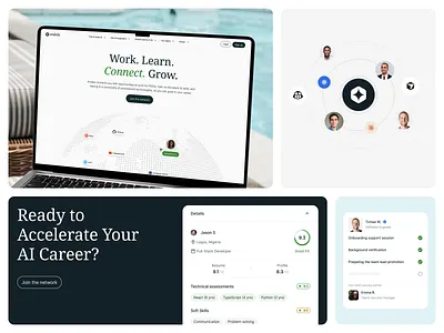 Human + AI - Website bold demo design system developers feature human human centered interface landing modal product visuals saas talent ui user interface ux vibrant web design webflow website