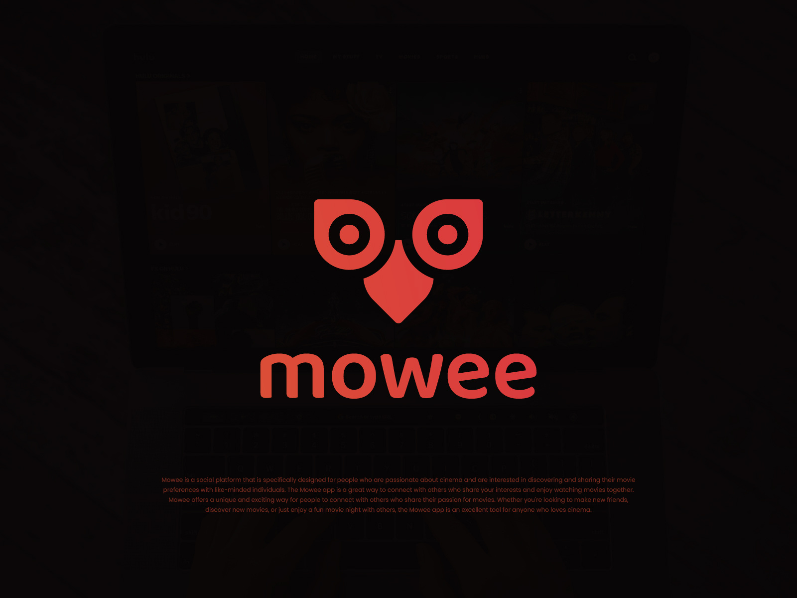 Mowee App - Logo Design adobe amazon app apple case study cinema disney figma film graphic design group illustrator logo meeting mobile movies netflix social media ui ux