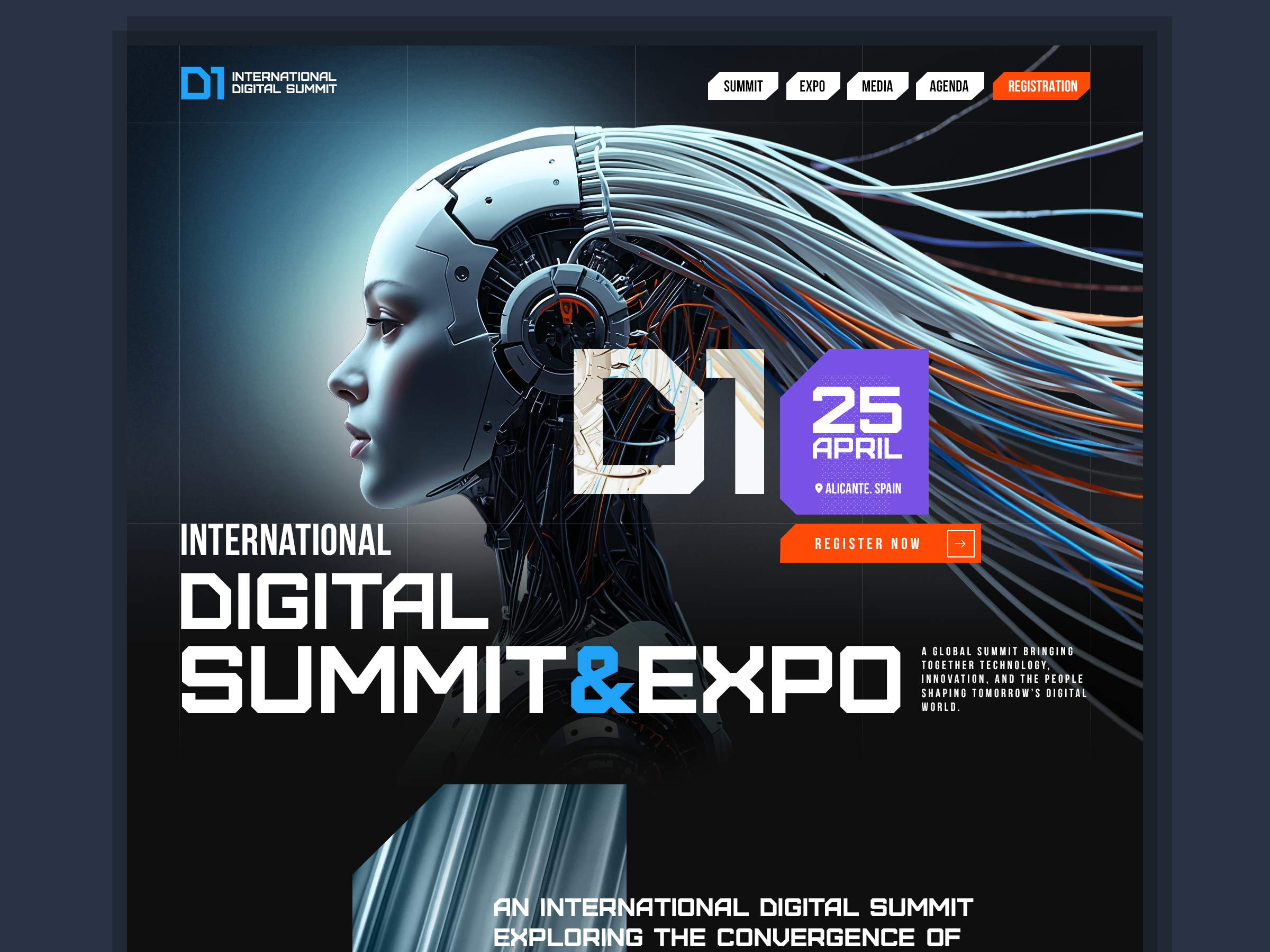 International Digital Summit & Expo — Human&AI ai design artificial intelligence concept design creative direction dark ui digital experience digital summit event website expo website future technology futuristic design innovation landing page design modern ui tech conference technology ui design ux design visual identity web design
