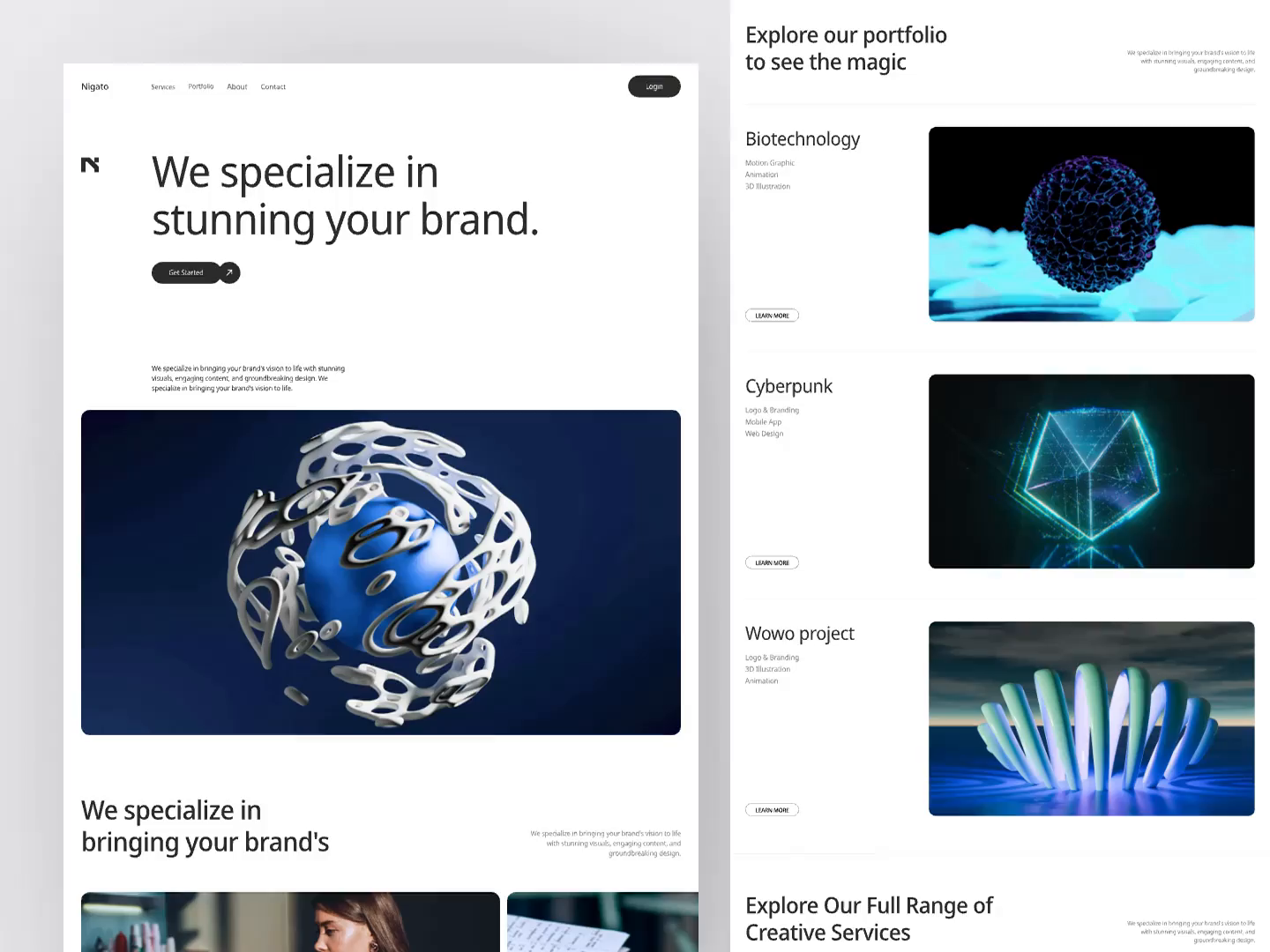 Nigato - Creative Digital Agency Landing Page Animation