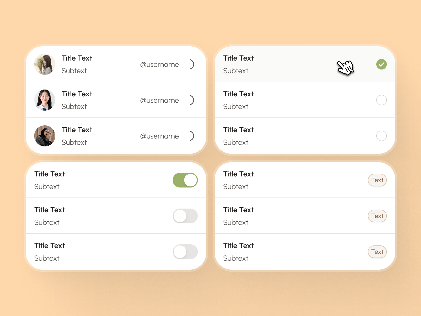 freud v3: AI Mental Health App - List Item Mobile Component UI