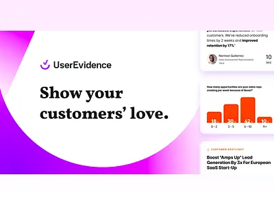 UserEvidence Home Page OpenGraph Social Media Image b2b bar chart customer gradient graphic design image marketing media metric opengraph saas social stat userevidence