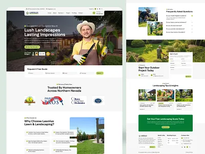Landscaping Services Website Design branding customize landscaping design gardendesignwebsite homepage illustration landing landing page landscape design landscapearchitecture landscaping landscaping business lawn care business lawn care services services ui uiux web design website
