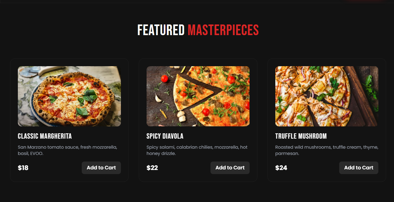 Example of Restaurant Website For Sale 