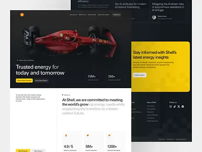 Shell — Corporate Energy Website Redesign Concept brand experience corporate design corporate ui corporate website dark ui digital transformation energy website enterprise design interaction design landing page design modern ui product design sumunar studio sustainability design ui design uiux uiux design ux design web design website design