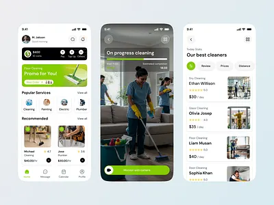 CleanEase — Professional Home Services Mobile App app app design booking app case study clean ui cleaning app home clean home cleaning app home maintenance home services marketplace mobile mobile app mobile app design product design service app smart home uiux user interface