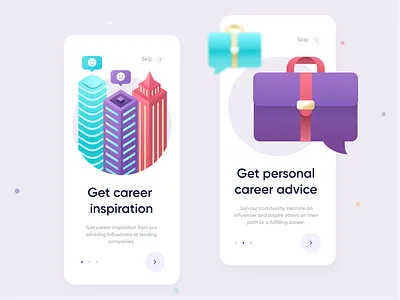 Intro Screens app application buildings case companies concept education graphic design illustration instinctools intro mobile ui ux