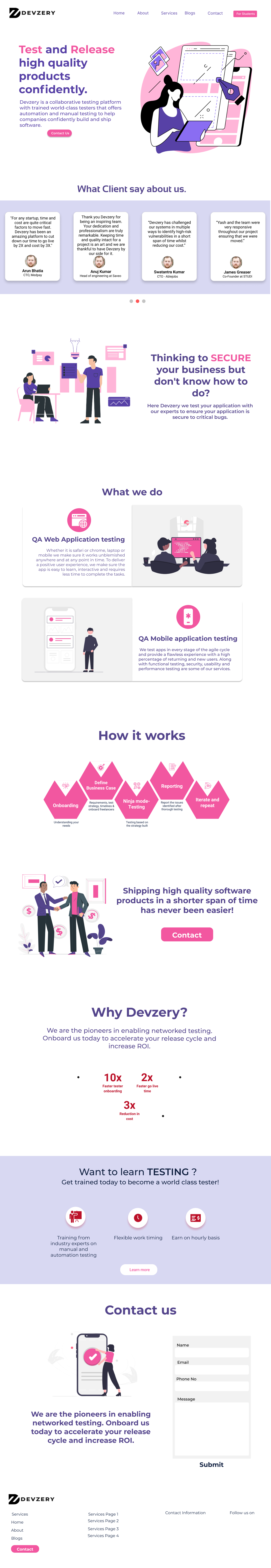 Devzery.com / Iteration 3 animation app app design design figma flutter homepage homescreen illustration landing page logo ui website