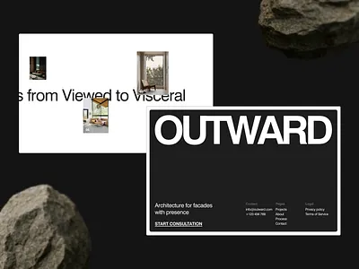 Editorial Architecture Landing Page arch branding editorial facade footer graphic design hero design interior ui website