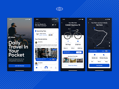 Bikee - Bicycle Track Application app design ui ux