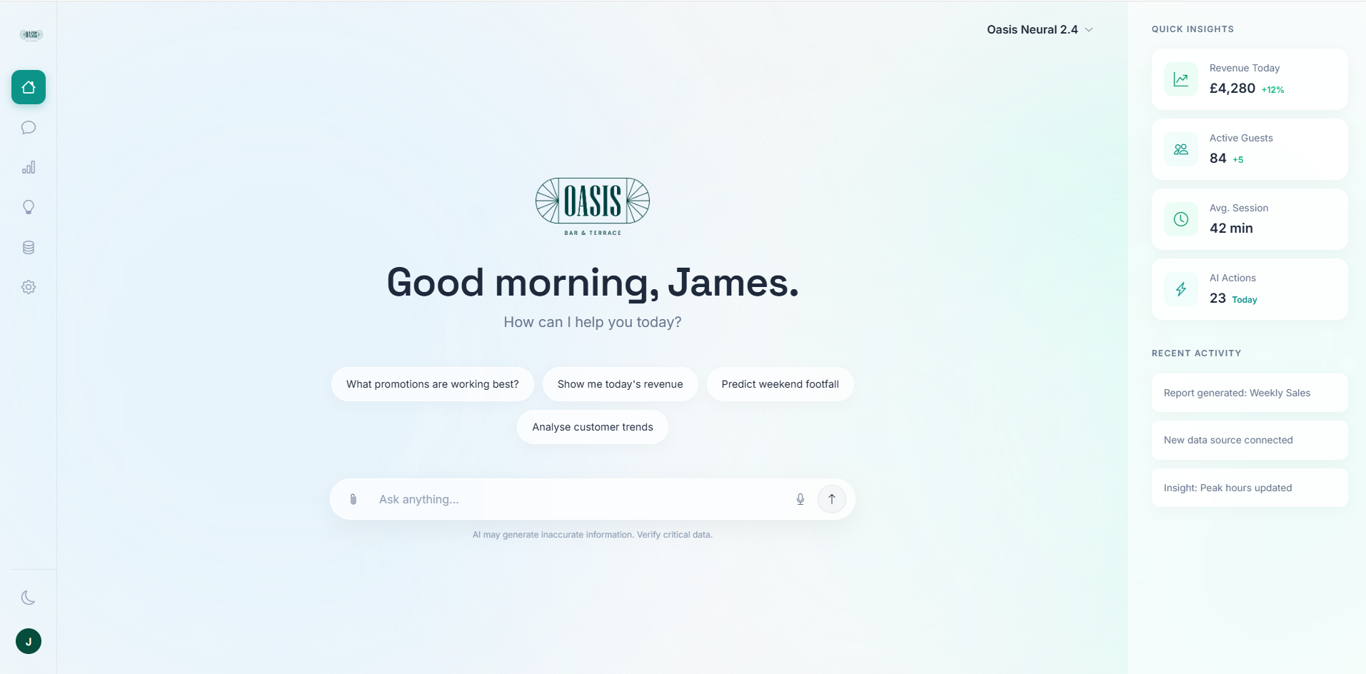 AI Hospitality Dashboard UI admin panel ai dashboard analytics ui business dashboard crm dashboard dashboard data visualization fintech ui glassmorphism gradient ui hospitality app minimal ui modern ui product design restaurant dashboard saas dashboard startup dashboard ui design ux design web app design