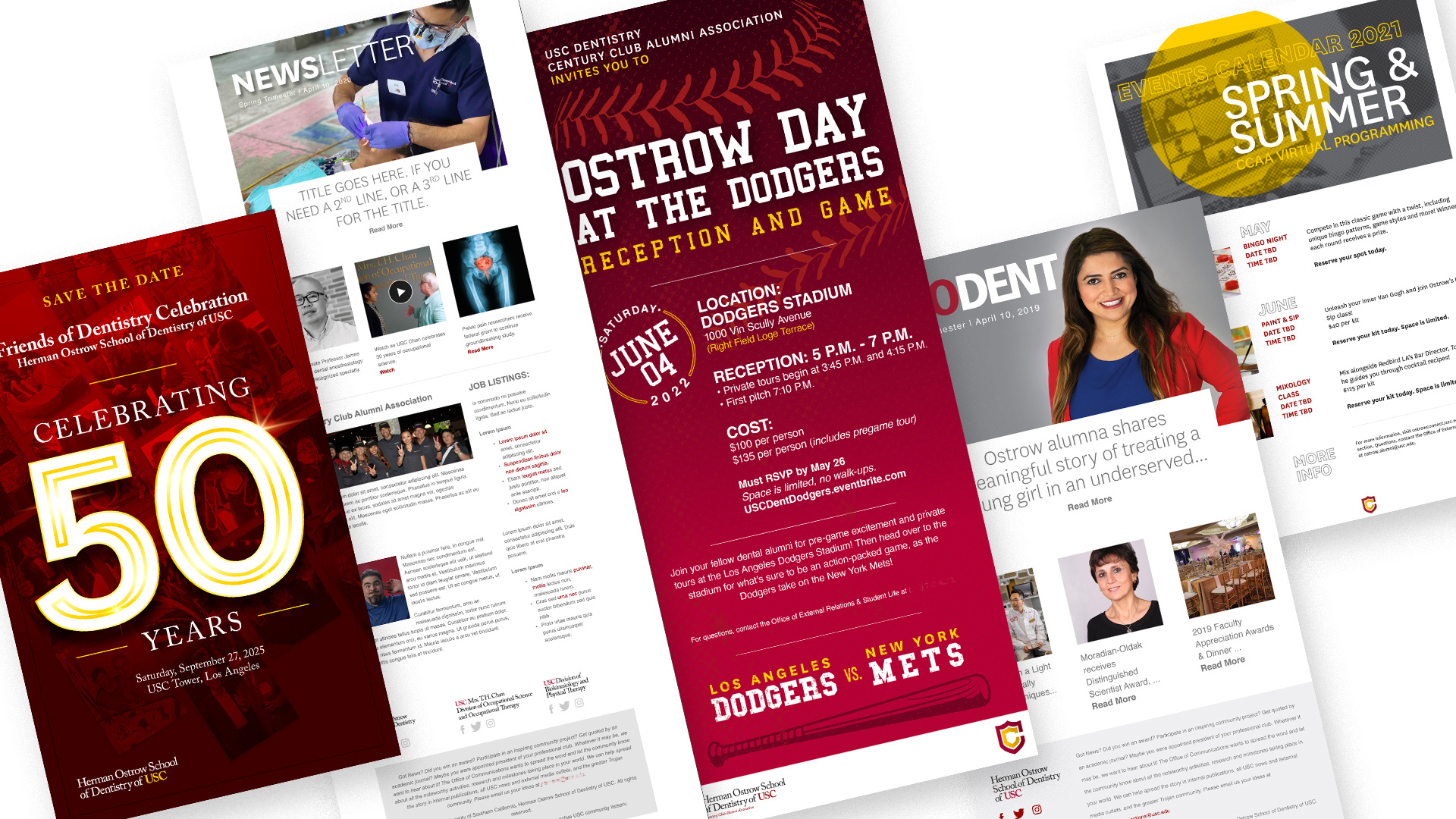 Example of USC School of Dentistry Email Campaigns