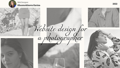 Website design for a photographer design typography ui ux