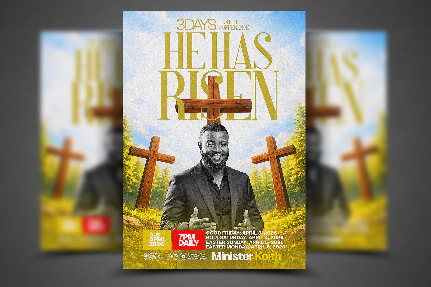 Example of He Has Risen Church Flyer Template