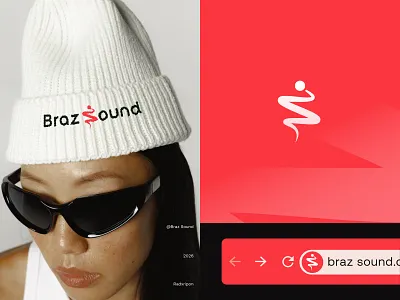 Braz Sound Logo Design - Vibrant Music Brand Identity with Wave audio identity brand identity branding creative logo dynamic icon entertainment logo graphic design logo design minimalist icon modern logo music branding music logo radxripon red logo sound brand sound wave typography logo vector design vibrant design wave icon