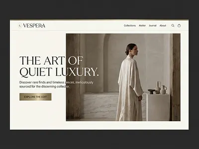 The Art of Quiet Luxury, Minimal Ecommerce Experience. branding clean ui concept design e commerce fashion website landing page luxury design minimal design modern ui typography ui design web design